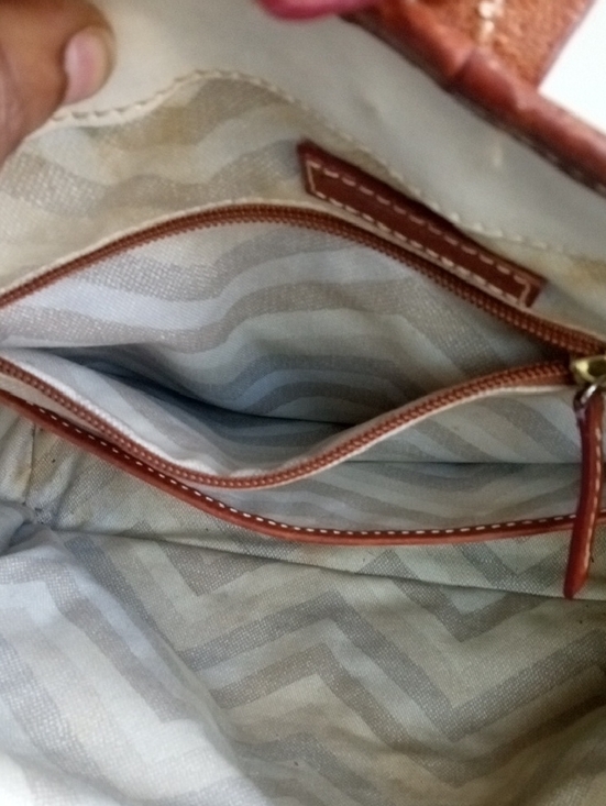 Dooney & Bourke Tan and Brown Pebbled Leather Tote - Picture 10 of 12